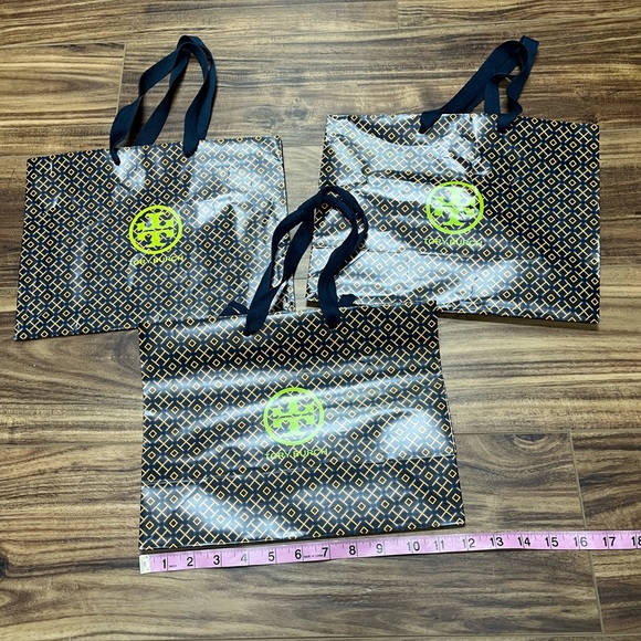 Tory Burch lot of 3 medium size shopping bags with fabric handles - Picture 1 of 3